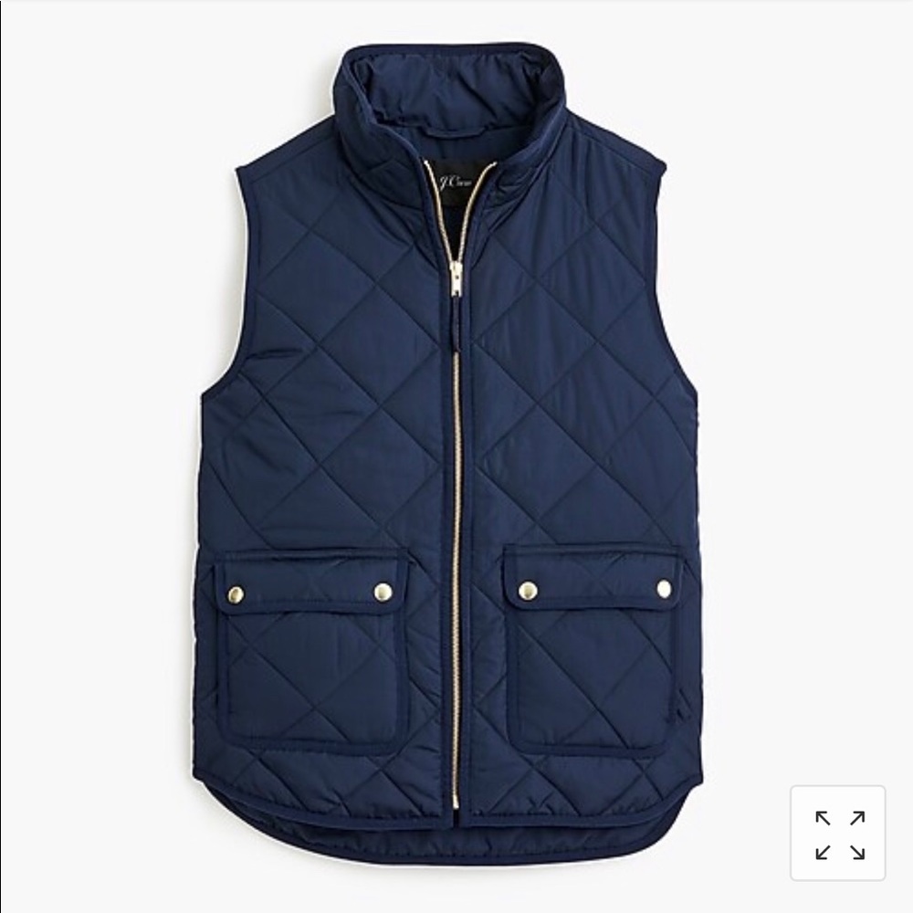 J Crew blue quilted puffer vest